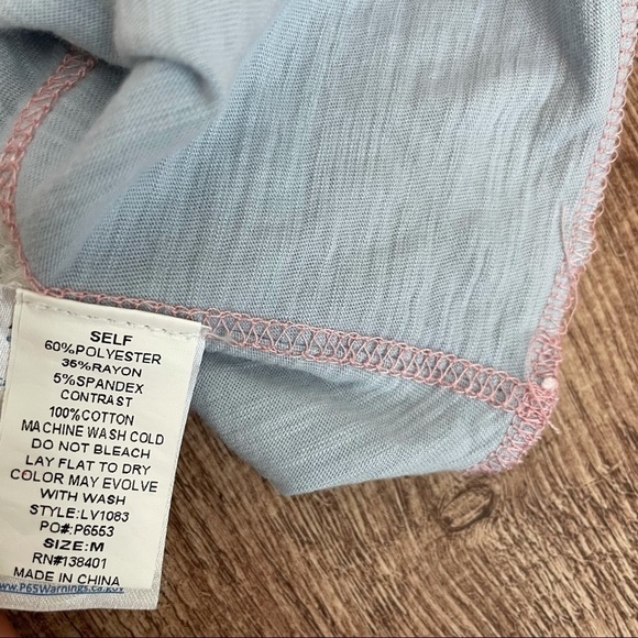 Striped Tie Multi Fabric Waffle Knit Cotton Tank - Picture 6 of 6